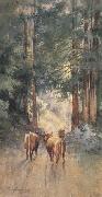 Percy Gray Cows in a Redwood Glade (mk42) China oil painting reproduction
